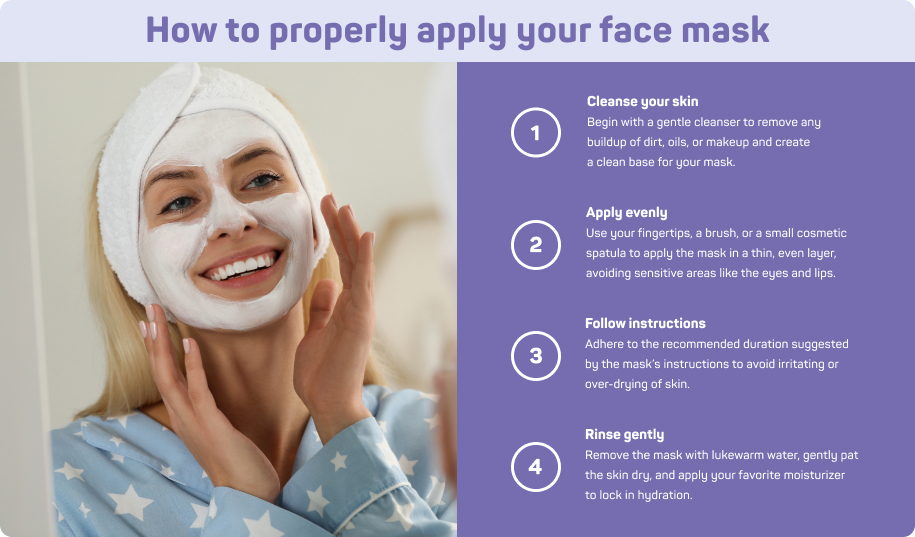 Woman with face mask smiling