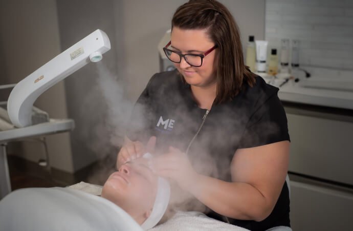 Esthetician at work