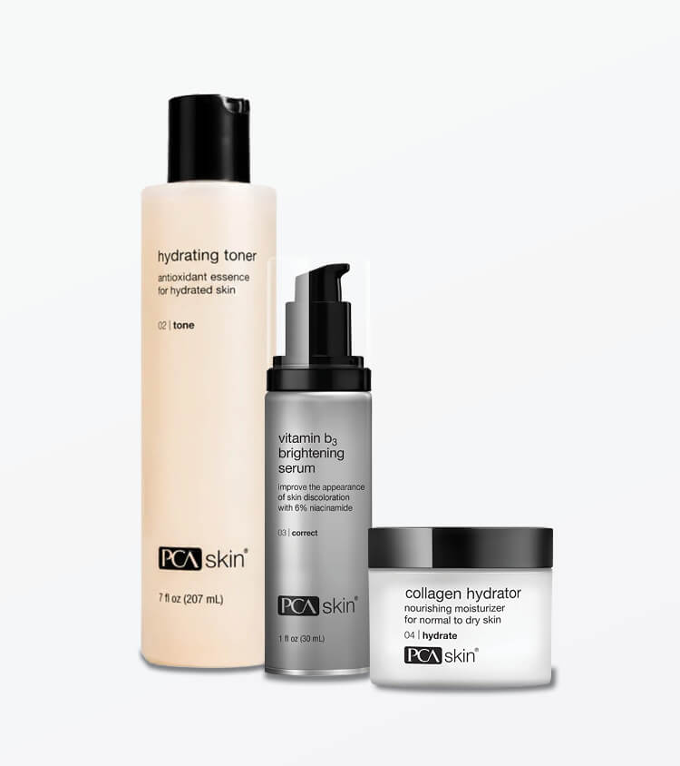 Collection of PCA Skin products.